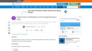 
                            8. Login Form in Windows Form Using Swing in Java - C# Corner
