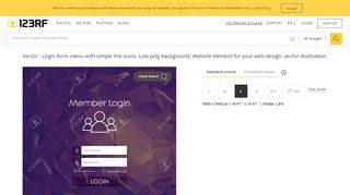 
                            2. Login form menu with simple line icons. Low poly ... - 123RF.com