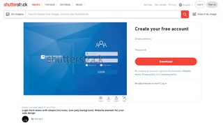 
                            3. Login form menu with simple line icons. Low poly ... - Shutterstock