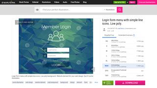 
                            1. Login Form Menu With Simple Line Icons. Low Poly Stock Vector ...