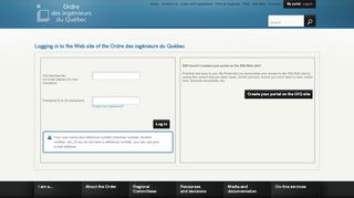 
                            1. Login form - Ordre des ingénieurs du Québec