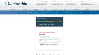 
                            9. Login Form - Quintara Biosciences
