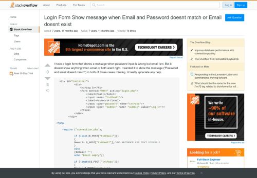 
                            10. LogIn Form Show message when Email and Password doesnt match or ...