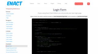 
                            8. Login Form | Templating Reference | Enact CMS
