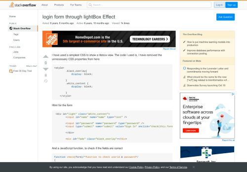 
                            6. login form through lightBox Effect - Stack Overflow
