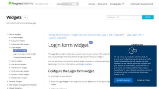 
                            8. Login form widget | MVC - Sitefinity CMS Widgets