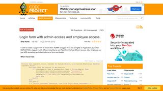 
                            12. Login form with admin access and employee access. - CodeProject