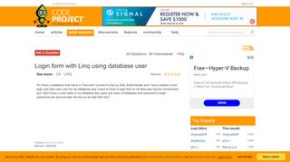 
                            5. Login form with Linq using database user - CodeProject