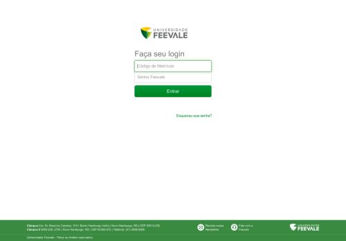 
                            3. Login - Formulários - Universidade Feevale