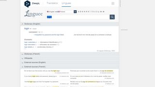 
                            7. login - French translation – Linguee