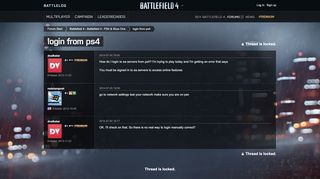 
                            1. login from ps4 - Forums - Battlelog / Battlefield 4