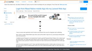 
                            7. Login from React Native mobile App into my Laravel Web App - Stack ...