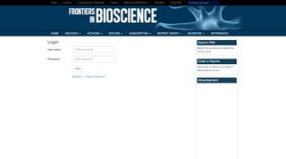 
                            8. Login - Frontiers in Bioscience