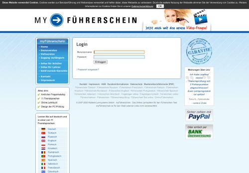 
                            3. Login - Führerschein Fragen und Test (auch türkisch) online bei ...