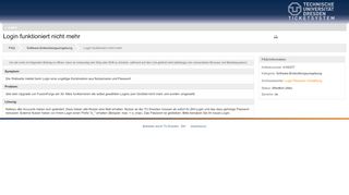 
                            2. Login funktioniert nicht mehr - FAQ - TU Dresden Ticketsystem