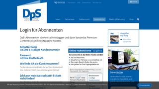 
                            6. Login für Abonnenten | DpS