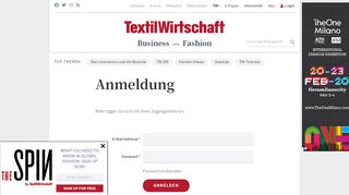 
                            1. Login für Abonnenten - TextilWirtschaft