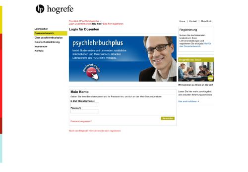 
                            5. Login für Dozentenbereich - PsychJOB