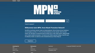 
                            4. Login für Industriepartner - Musik Promotion Network