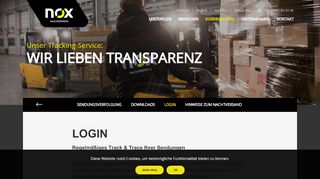 
                            1. Login für Sendungsverfolgung und ... - nox NachtExpress