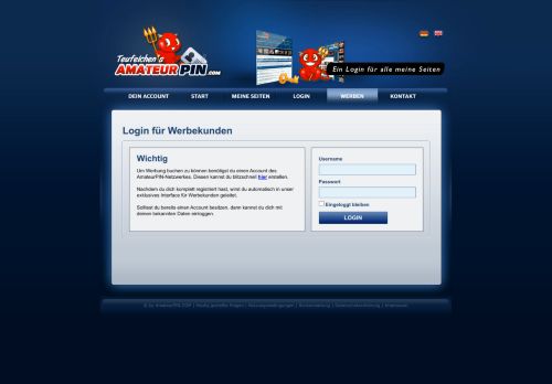 
                            3. Login für Werbekunden - Amateurpin