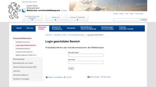 
                            9. Login geschützter Bereich - Mittelschul- und Berufsbildungsamt