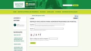 
                            2. Login - Gestão Eletrônica de Frequência - PBH