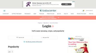 
                            3. Login - Girl's name meaning, origin, and popularity | BabyCenter