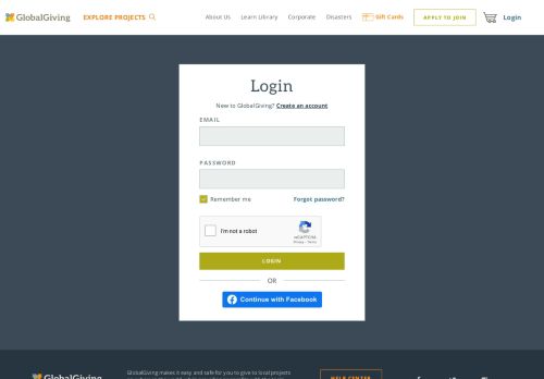 
                            8. Login - GlobalGiving