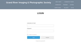 
                            8. Login – Grand River Imaging & Photographic Society