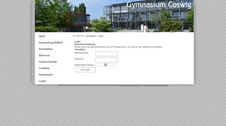 
                            8. Login | Gymnasium Coswig - Schul CMS