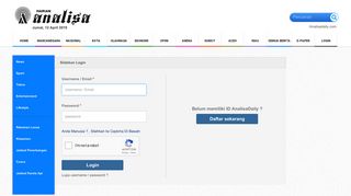 
                            1. Login - Harian Analisa