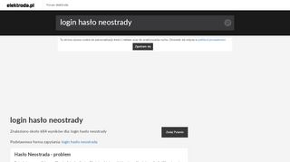 
                            6. Login hasło neostrady - tematy na elektroda.pl