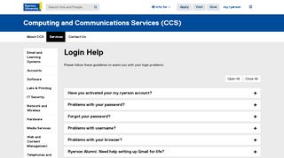 
                            3. Login Help - Computing and Communications Services - Ryerson ...