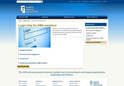 
                            9. Login help for AMA members | Alberta Medical Association