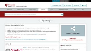 
                            3. Login Help - Lane Medical Library - Stanford University School of ...