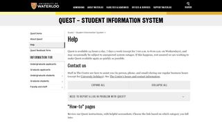 
                            4. Login help | Quest - Student Information System | University of Waterloo