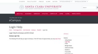 
                            7. Login Help - Technology at SCU - Santa Clara University