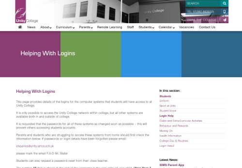 
                            6. Login Help | Unity College