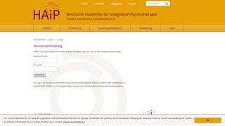 
                            1. Login - Hessische Akademie für integrative Psychotherapie