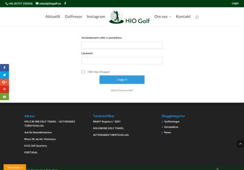 
                            10. Login | HIO Golf Travels - Golf i Portugal