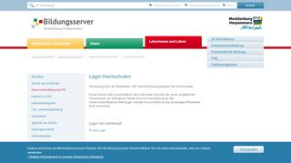 
                            4. Login Hochschulen - Bildungsserver MV