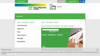 
                            1. Login - Homepage - Logout - INmyBank - Cassa di Risparmio di Cento