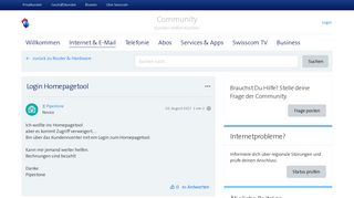 
                            6. Login Homepagetool | Swisscom Community