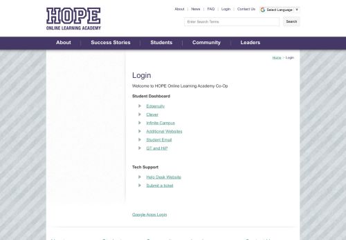 
                            10. Login | Hope Online Learning Academy