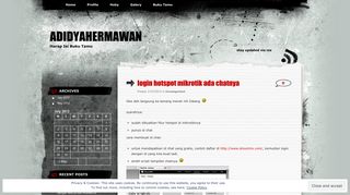 
                            1. login hotspot mikrotik ada chatnya | adidyahermawan