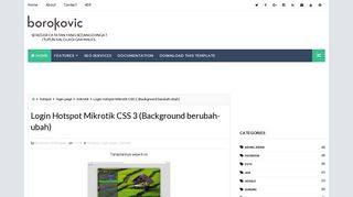 
                            10. Login Hotspot Mikrotik CSS 3 (Background berubah-ubah) - Borokovic