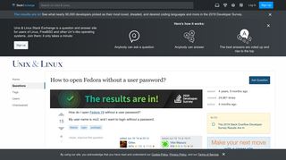 
                            8. login - How to open Fedora without a user password? - Unix & Linux ...