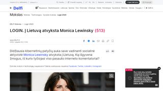 
                            4. LOGIN. Į Lietuvą atvyksta Monica Lewinsky - DELFI Mokslas