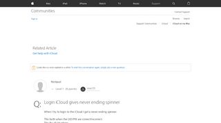 
                            11. Login iCloud gives never ending spinner - Apple Community